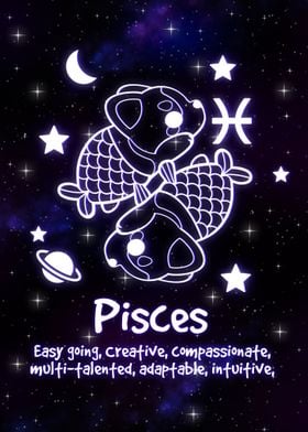 Pisces kawaii zodiac sign