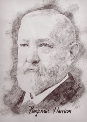 Sketch Benjamin Harrison