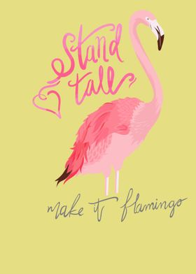 slogan with flamingo