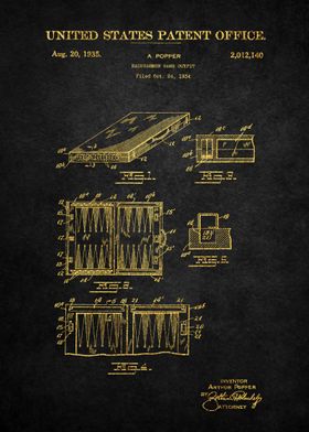 18 Backgammon Set Patent