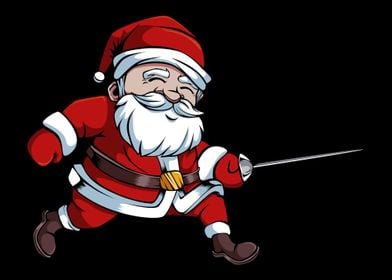 Fencing Santa Claus Xmas