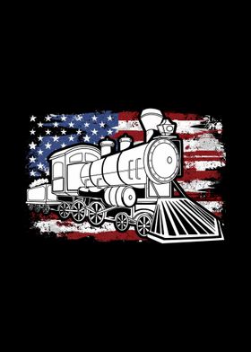 Train American Flag