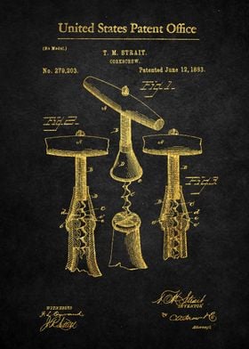 5 Corkscrew Patent Print