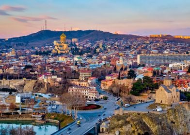 Sunset over Tbilisi