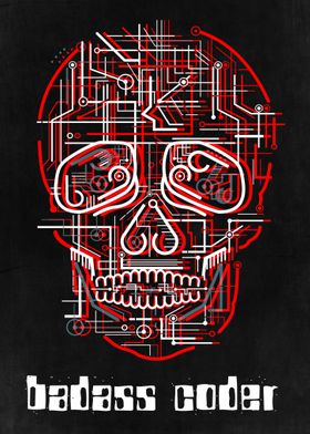 Badass Coder Skull