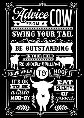 Advice From A Cow Black