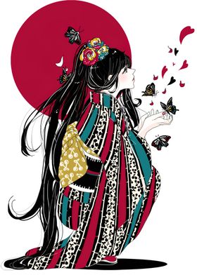 Girl Kimono Poster