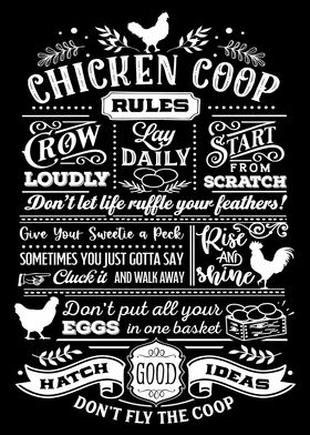 Chicken Coop Rules Black