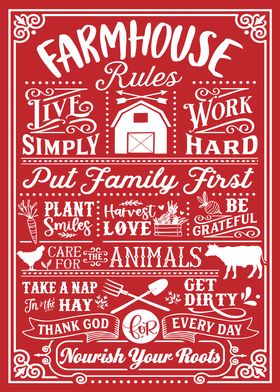 Farmhouse Rules Red