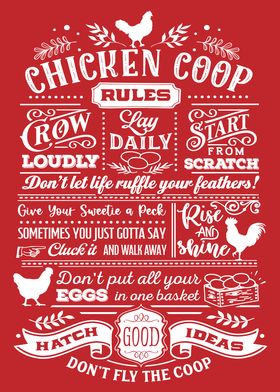 Chicken Coop Rules Red