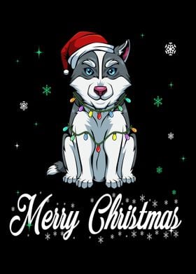 Christmas Siberian Husky