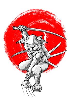 Samurai Cat Character