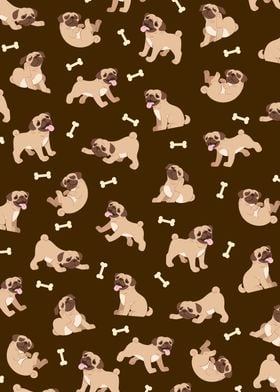 Pug Cute Puppy Dog Pattern