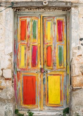 Old Painted Greek Door