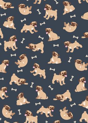 Pug Cute Puppy Dog Pattern