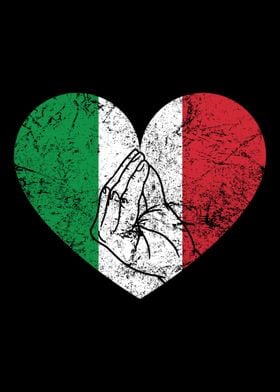 Italy Italian Heart Flag H