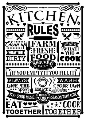 Kitchen Rules Black White