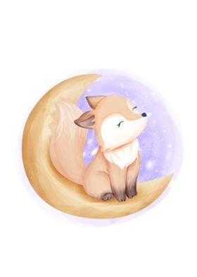 Moon fox sitting