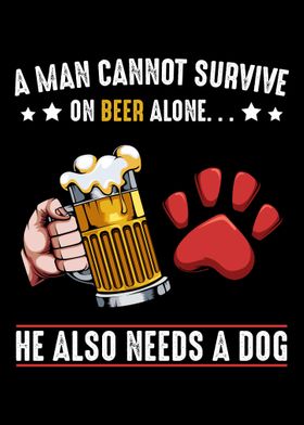 Man Beer Alone Dog