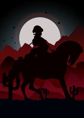cowboy on night ride