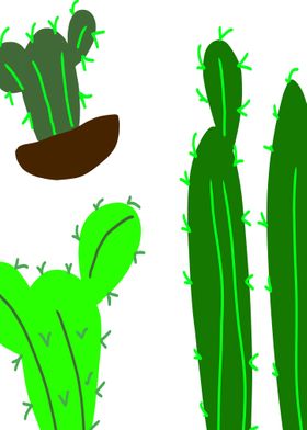 green cactus tree design