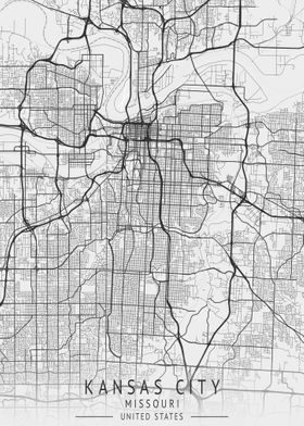 Kansas City Map Wall Art