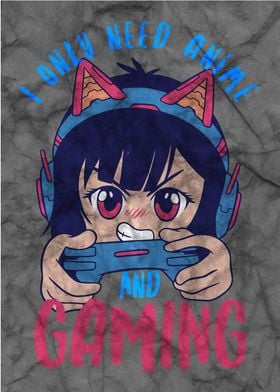 Anime Cat Girl Gaming Pun