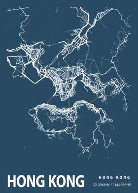 Hong Kong City Map China
