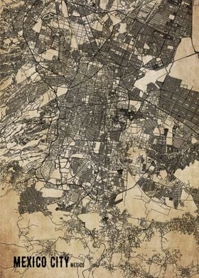 Mexico City Vintage Map 