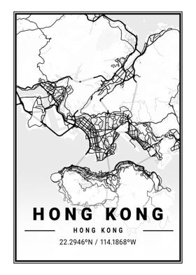 Hong Kong City Map China