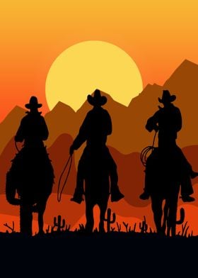 Three Cowboy Poster