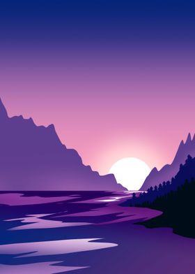 Sunset in the Forest 