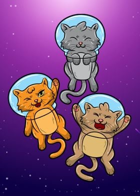 Funny Astronaut Space Cats