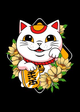 Maneki Neko Flower Cat