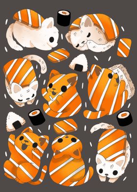 'Sushi Kittens' Poster by Valentina Fabbri | Displate