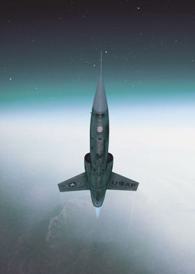 fighter jet in space