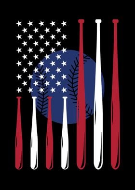 Baseball American Flag USA