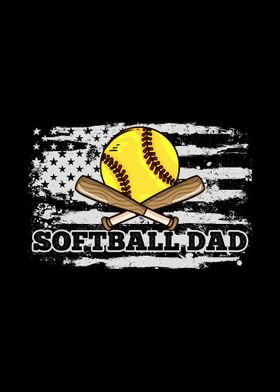 Softball Dad USA Flag