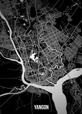 Yangon dark map