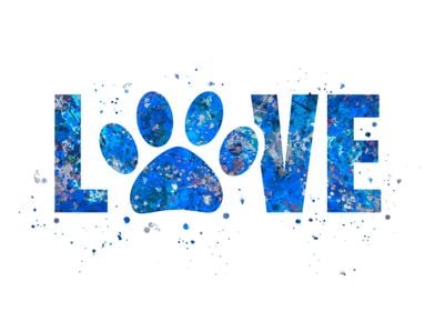 Dog lover blue art