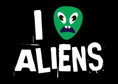 I Love Aliens Heart Face