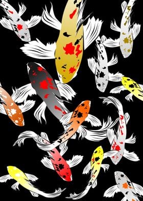 Koi Fish Wall Art Print