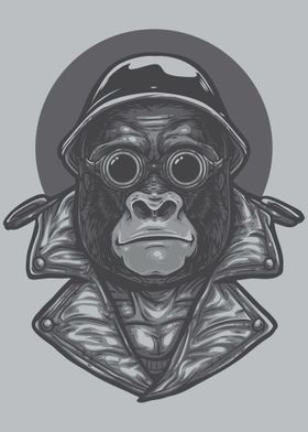 Gorilla Face Vector Art