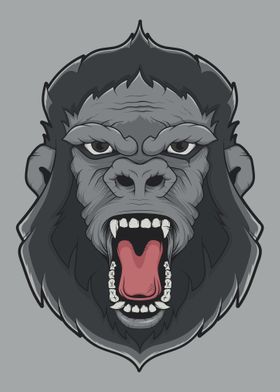 Gorilla Face Vector Art