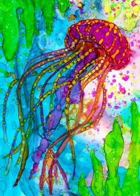 Pink Jellyfish Painting