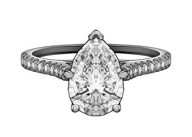 Silver diamond ring art