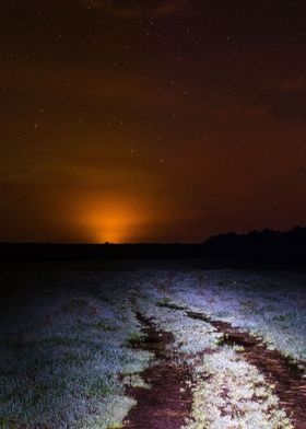 Country road at night