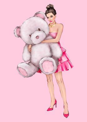 Teddy bear valentines art