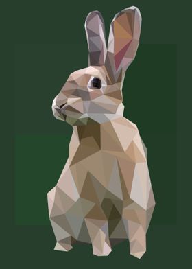 Rabbit lowpoly art