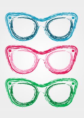 Colorful sunglasses sketch